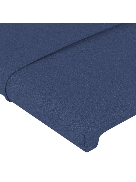 Čelo postele s LED modré 183x16x118/128 cm textil