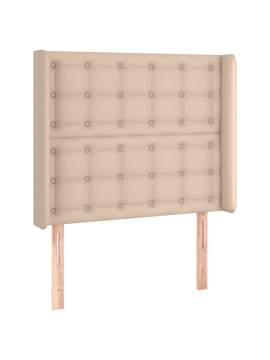 Čelo postele s led cappuccino 103 x 16 x 118/128 cm umělá kůže