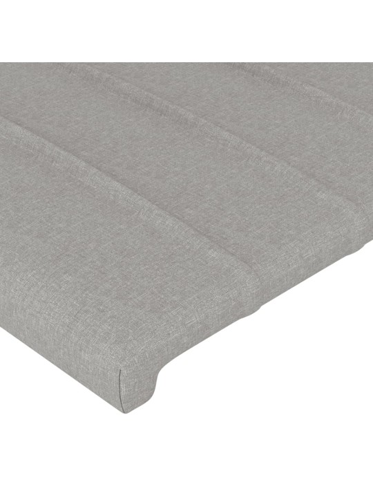 Čelo postele s LED světle šedé 93x16x118/128 cm textil