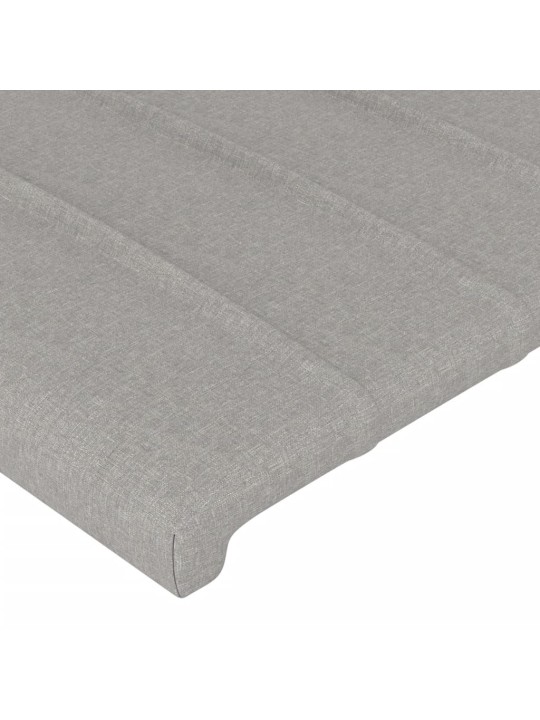 Čelo postele s LED světle šedé 103x16x118/128 cm textil