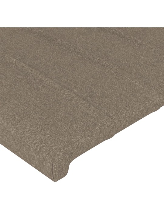 Čelo postele s led taupe 183x16x118/128 cm textil