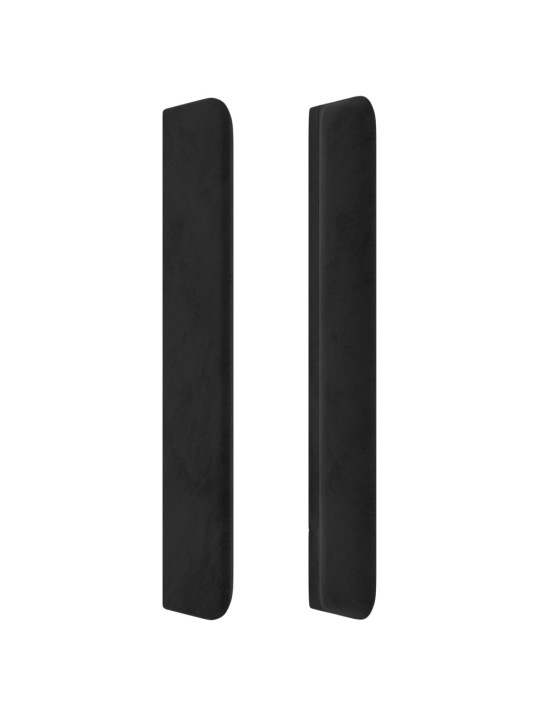 Čelo postele s LED černé 103 x 16 x 118/128 cm samet