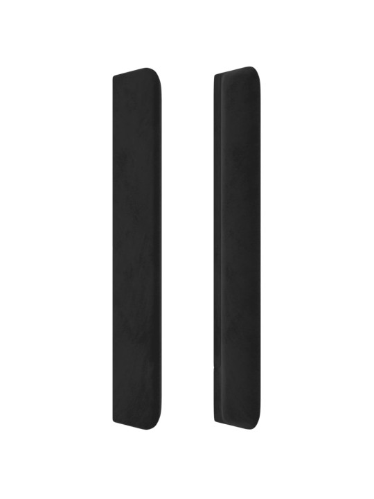 Čelo postele s LED černé 183 x 16 x 118/128 cm samet