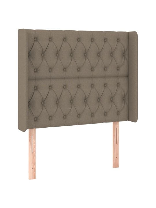 Čelo postele s LED taupe 103 x 16 x 118/128 cm textil