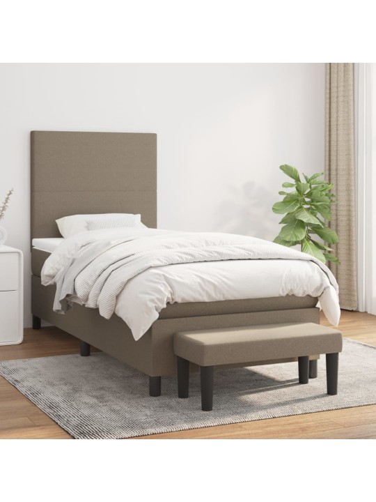 Box spring postel s matrací taupe 100 x 200 cm textil
