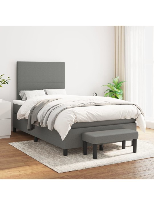 Box spring postel s matrací tmavě šedá 120x200 cm textil