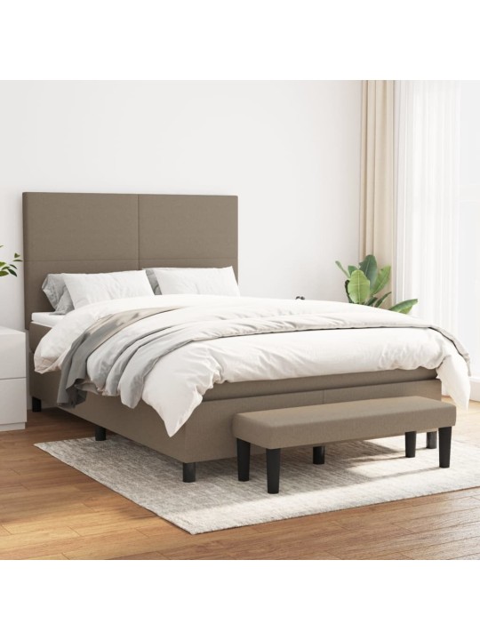 Box spring postel s matrací taupe 140x190 cm textil