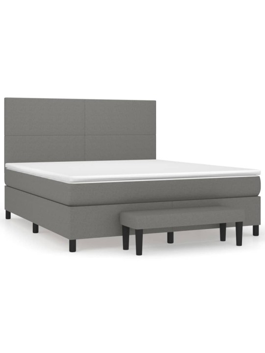 Box spring postel s matrací tmavě šedá 160x200 cm textil