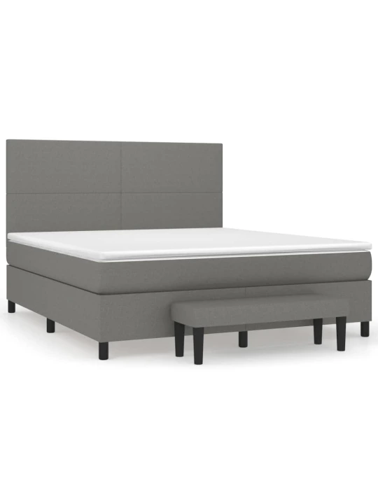 Box spring postel s matrací tmavě šedá 160x200 cm textil