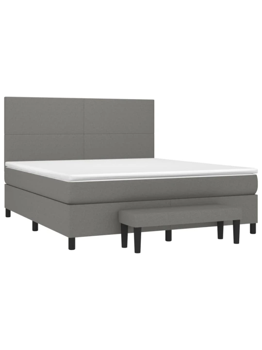 Box spring postel s matrací tmavě šedá 160x200 cm textil