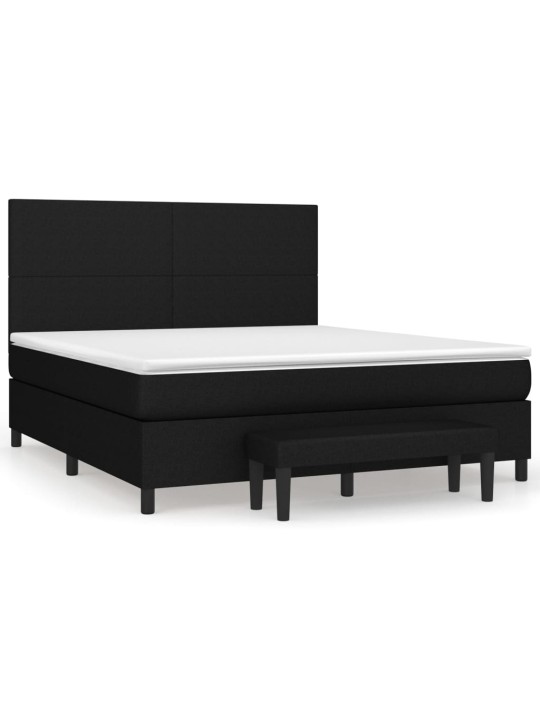Box spring postel s matrací černá 160x200 cm textil