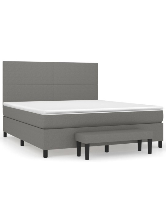 Box spring postel s matrací tmavě šedá 180x200 cm textil