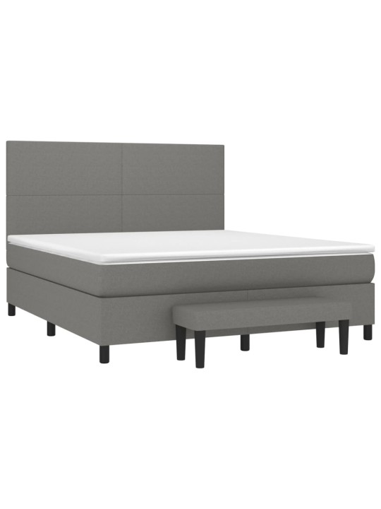 Box spring postel s matrací tmavě šedá 180x200 cm textil
