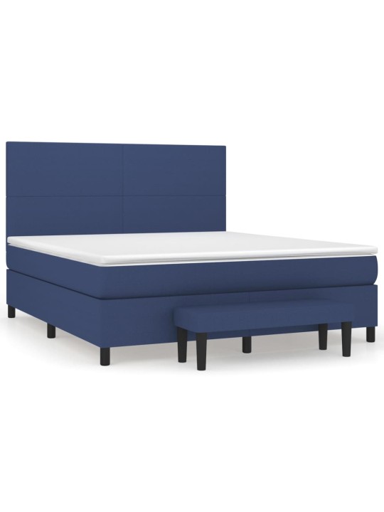 Box spring postel s matrací modrá 180x200 cm textil