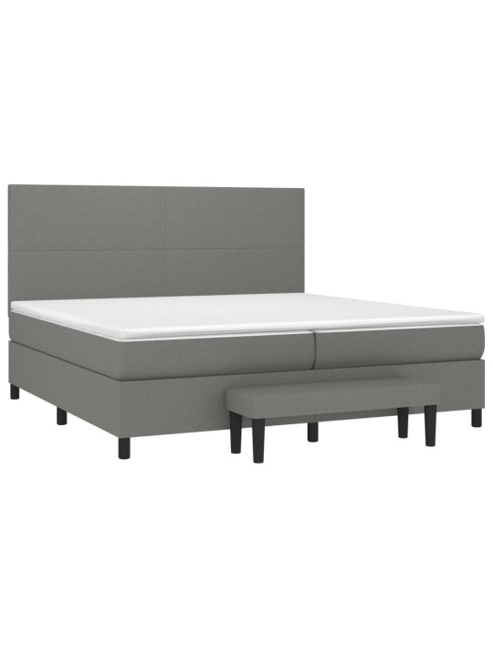 Box spring postel s matrací tmavě šedá 200x200 cm textil