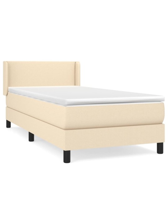 Box spring postel s matrací krémová 100 x 200 cm textil