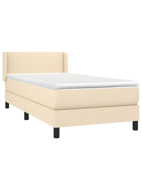 Box spring postel s matrací krémová 100 x 200 cm textil