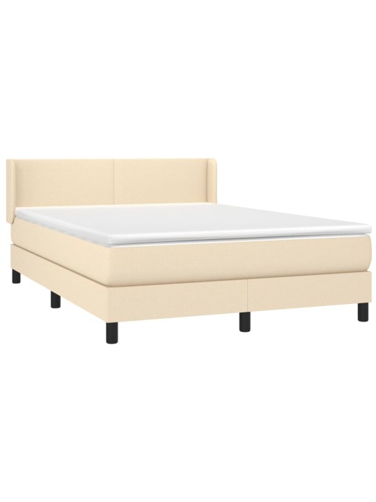 Box spring postel s matrací krémová 140x190 cm textil