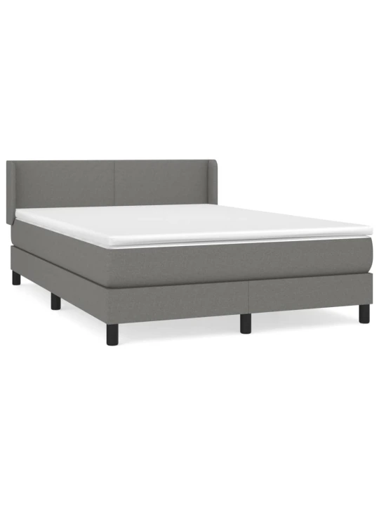 Box spring postel s matrací tmavě šedá 140x200 cm textil