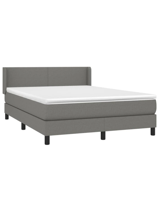 Box spring postel s matrací tmavě šedá 140x200 cm textil