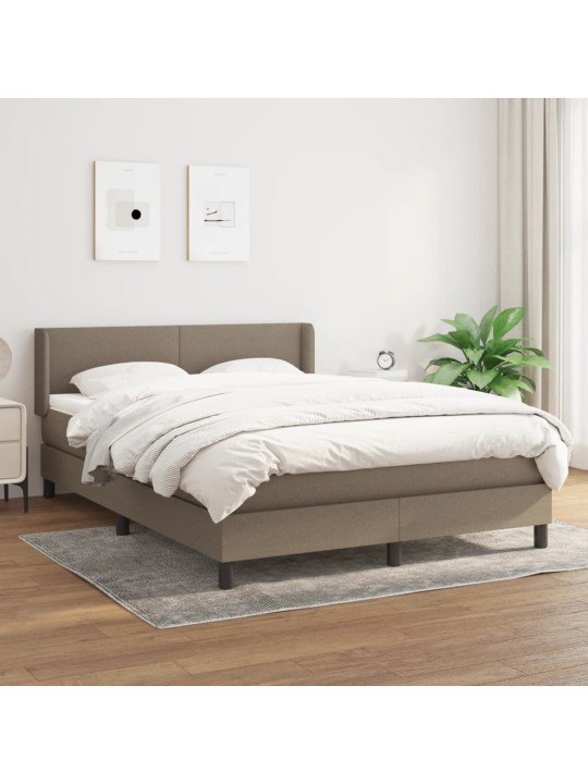 Box spring postel s matrací taupe 140x200 cm textil