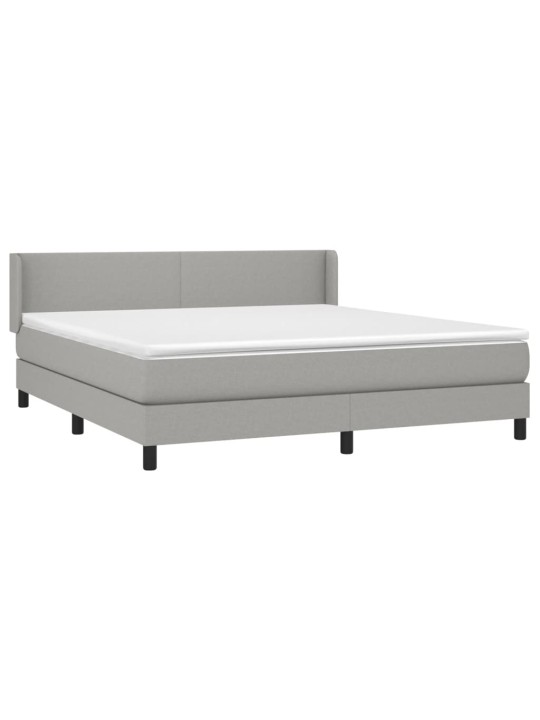 Box spring postel s matrací světle šedá 160 x 200 cm textil