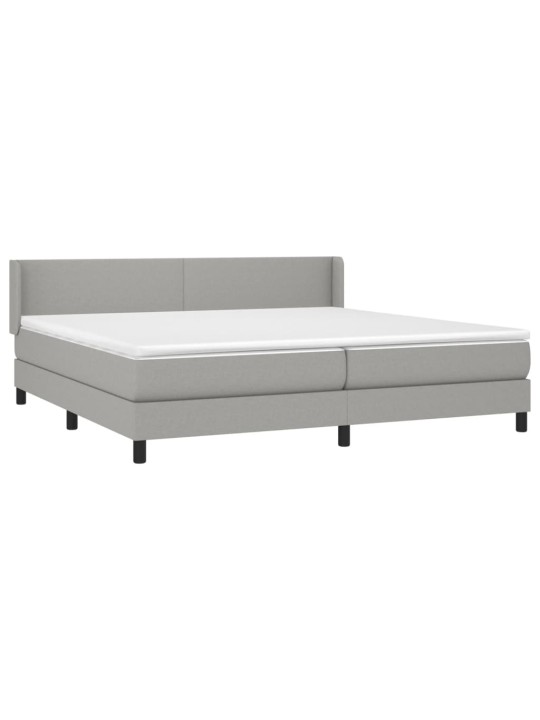 Box spring postel s matrací světle šedá 200 x 200 cm textil