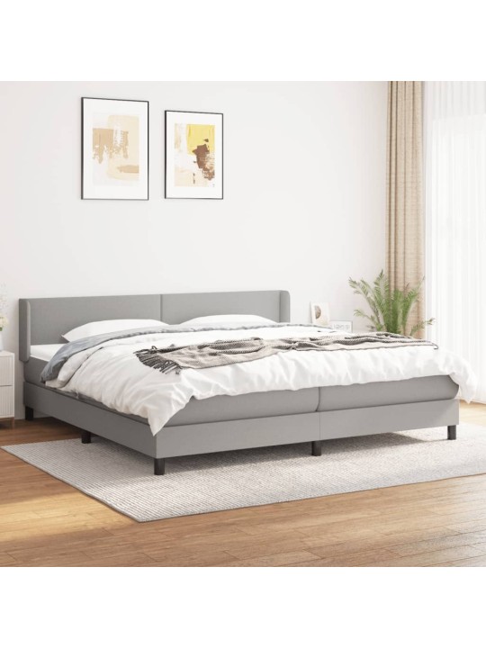 Box spring postel s matrací světle šedá 200 x 200 cm textil