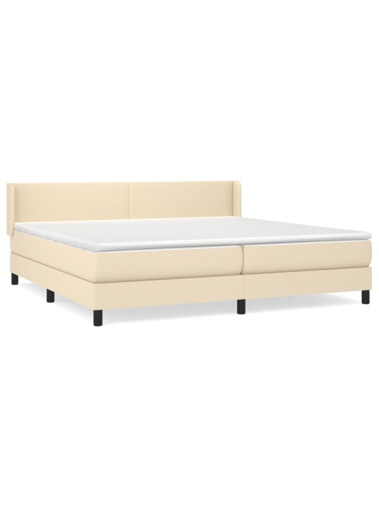 Box spring postel s matrací krémová 200x200 cm textil
