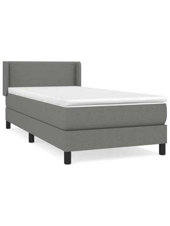 Box spring postel s matrací tmavě šedá 90x200 cm textil