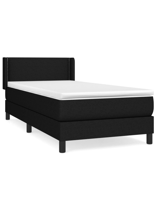 Box spring postel s matrací černá 100 x 200 cm textil