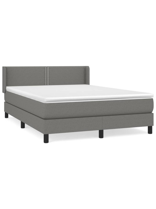 Box spring postel s matrací tmavě šedý 140 x 190 cm textil