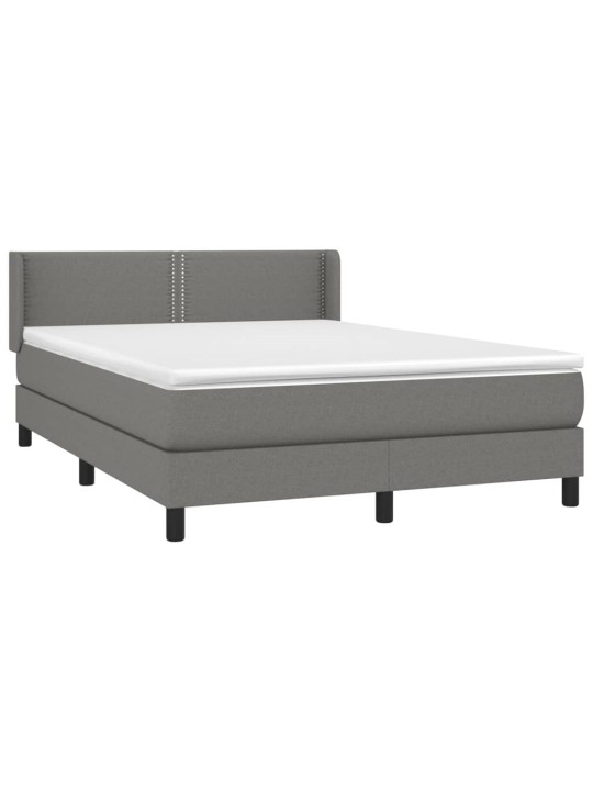 Box spring postel s matrací tmavě šedý 140 x 190 cm textil