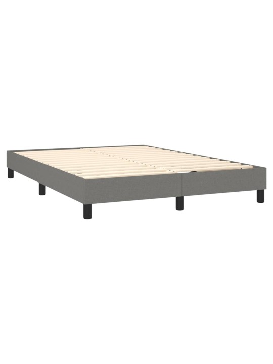Box spring postel s matrací tmavě šedý 140 x 190 cm textil
