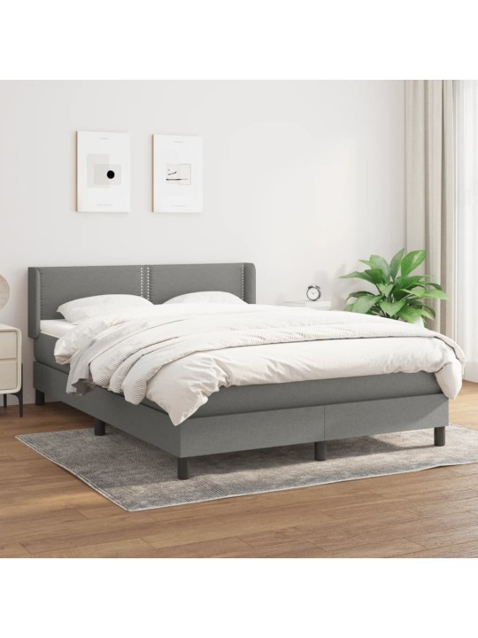 Box spring postel s matrací tmavě šedý 140 x 190 cm textil