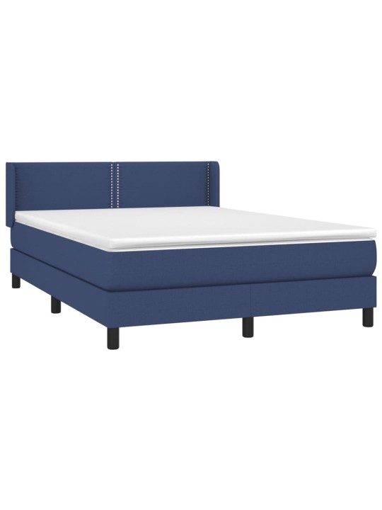 Box spring postel s matrací modrá 140x190 cm textil