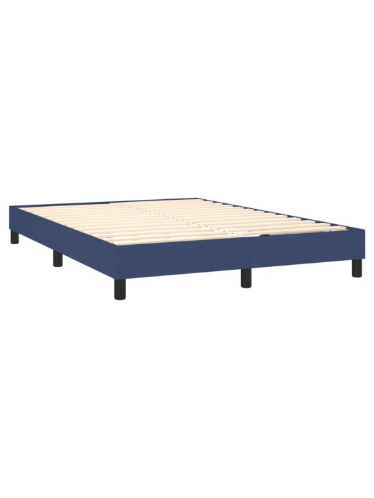 Box spring postel s matrací modrá 140x190 cm textil