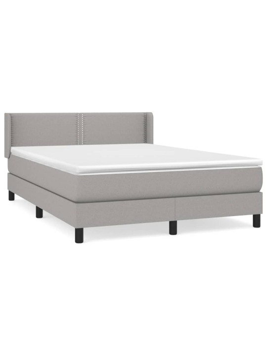 Box spring postel s matrací světle šedá 140 x 200 cm textil