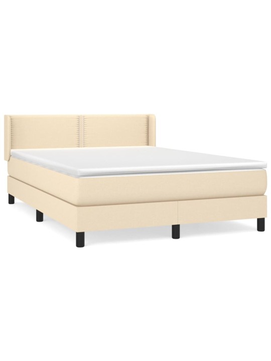 Box spring postel s matrací krémová 140x200 cm textil