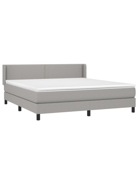Box spring postel s matrací světle šedá 160 x 200 cm textil