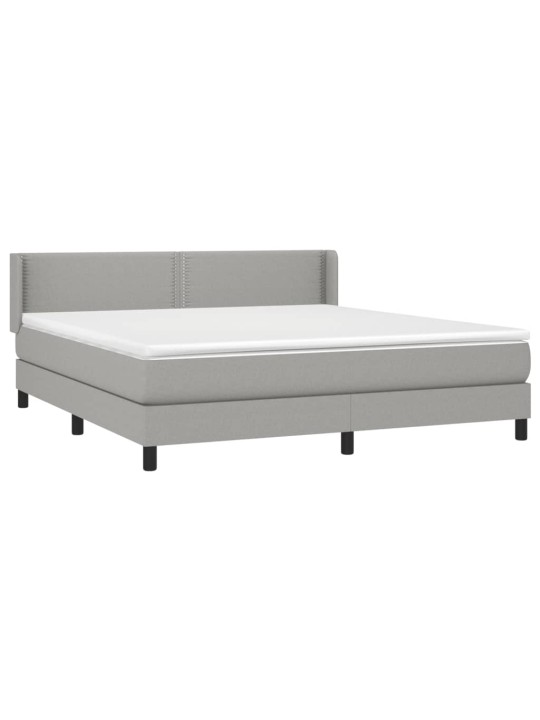 Box spring postel s matrací světle šedá 180 x 200 cm textil