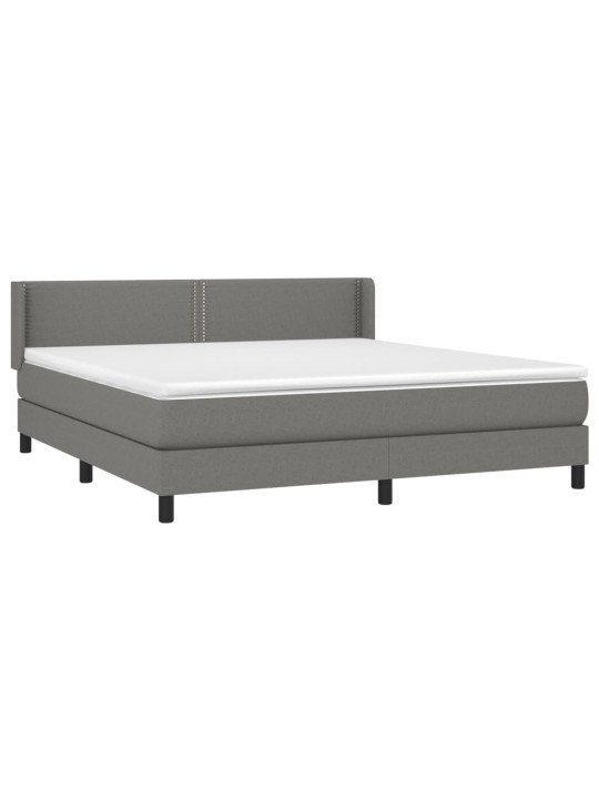 Box spring postel s matrací tmavě šedá 180x200 cm textil