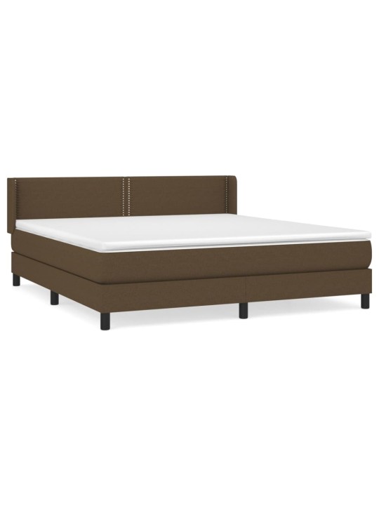Box spring postel s matrací tmavě hnědá 180x200 cm textil