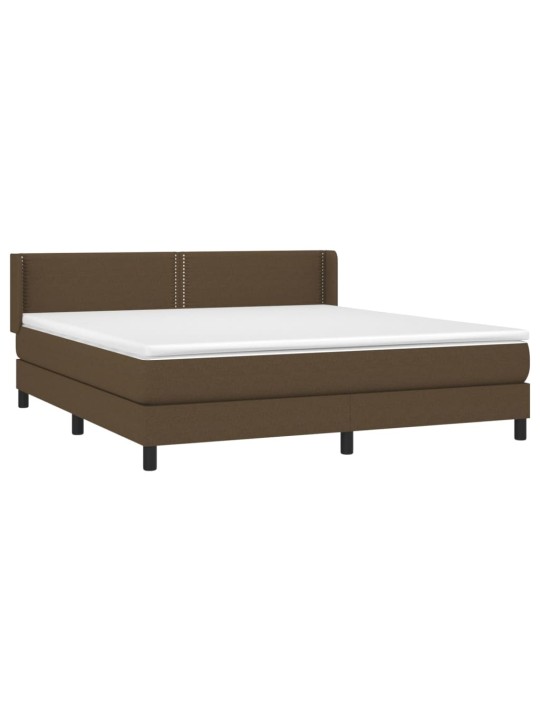 Box spring postel s matrací tmavě hnědá 180x200 cm textil