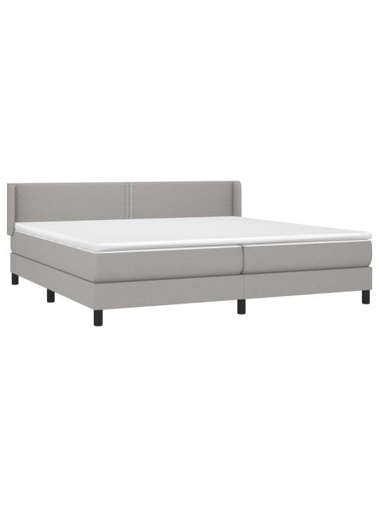 Box spring postel s matrací světle šedá 200 x 200 cm textil