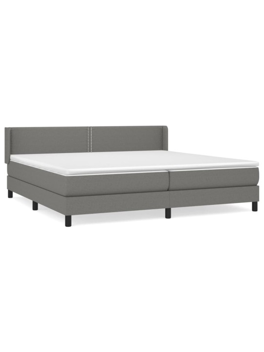 Box spring postel s matrací tmavě šedá 200x200 cm textil