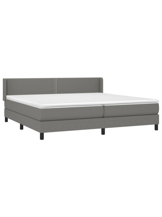 Box spring postel s matrací tmavě šedá 200x200 cm textil