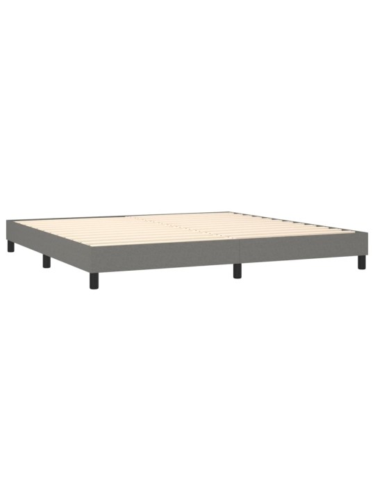 Box spring postel s matrací tmavě šedá 200x200 cm textil