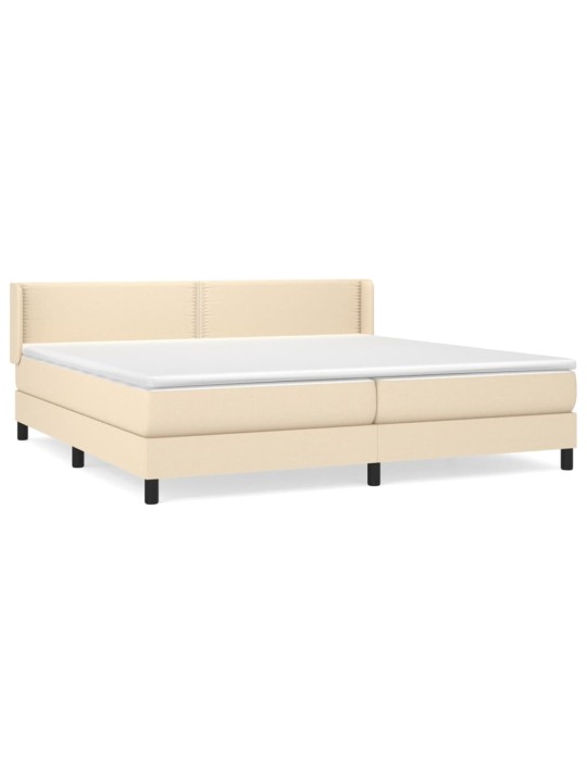 Box spring postel s matrací krémová 200x200 cm textil