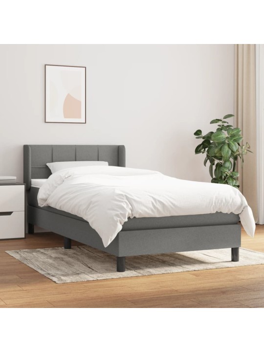 Box spring postel s matrací tmavě šedá 80 x 200 cm textil